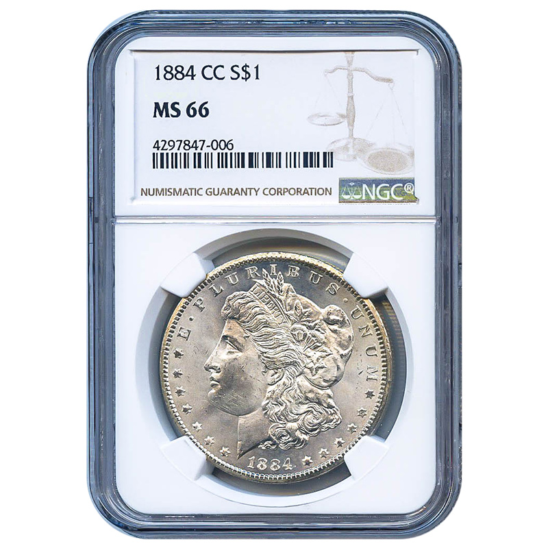 Certified Morgan Silver Dollar 1884-CC MS66 NGC | Golden Eagle Coins